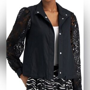 NEW INC Lace Sleeve Drawstring Jacket